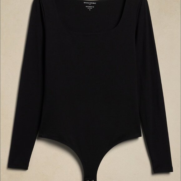 Banana Republic Cotton/Modal Soft Stretch Square-Neck Bodysuit - Picture 4 of 5